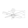 Ceiling Fan EDM 33802 Báltico White 50 W ø 102 cm