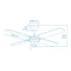 Ceiling Fan EDM 33802 Báltico White 50 W ø 102 cm