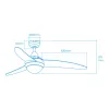 Ceiling Fan with Light EDM 33803 Egeo White 60 W