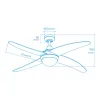 Plafondventilator met licht EDM 33806 Caspio Balts 60 W