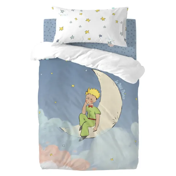 Duvet cover set HappyFriday Le Petit Prince La Lune Multicolour Baby Crib 2 Pieces