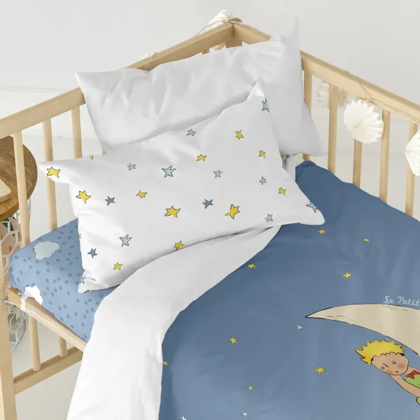 Duvet cover set HappyFriday Le Petit Prince La Lune Multicolour Baby Crib 2 Pieces