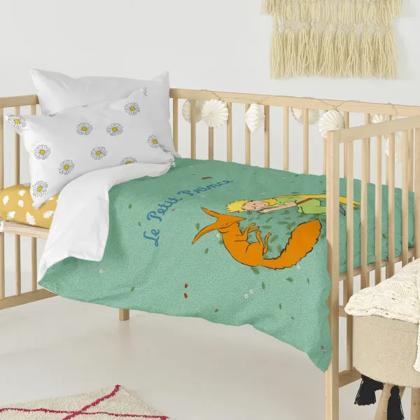 Duvet cover set HappyFriday Le Petit Prince Le Printemps Multicolour Baby Crib 2 Pieces