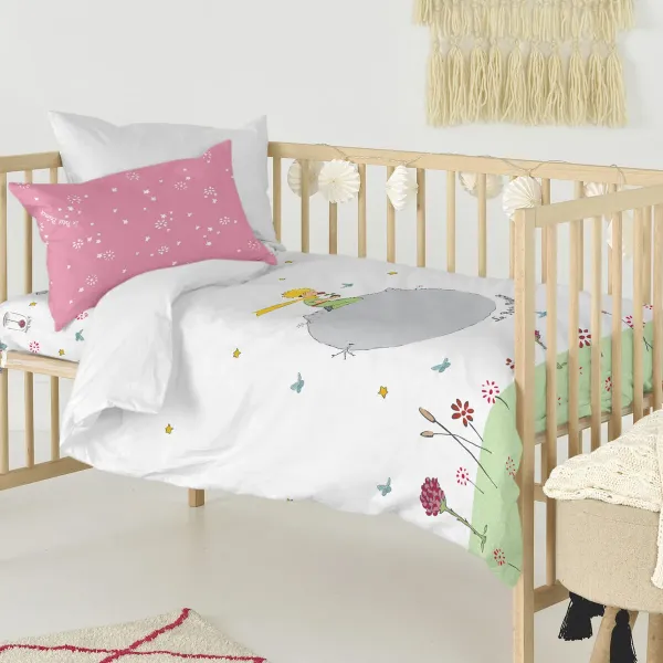 Duvet cover set HappyFriday Le Petit Prince Campagne Multicolour Baby Crib 2 Pieces