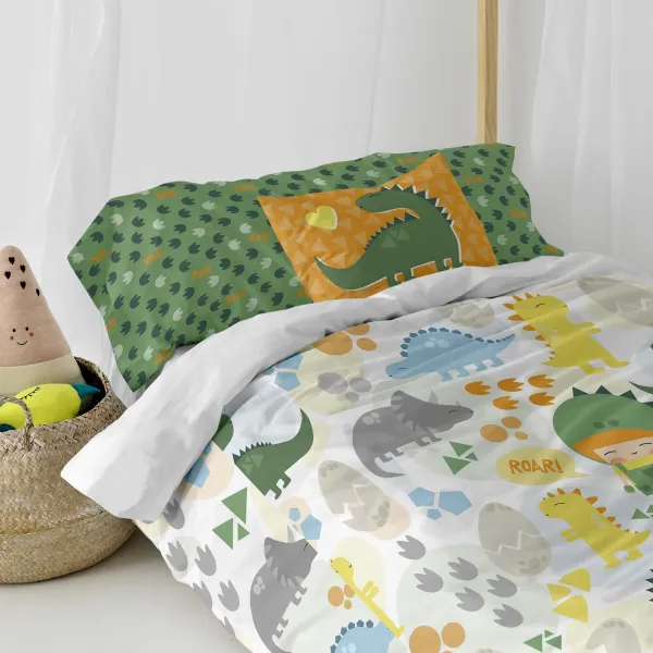 Duvet cover set HappyFriday Happynois Happydino Multicolour Single 2 Pieces