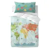 Duvet cover set HappyFriday Happynois World Map Multicolour Baby Crib 2 Pieces