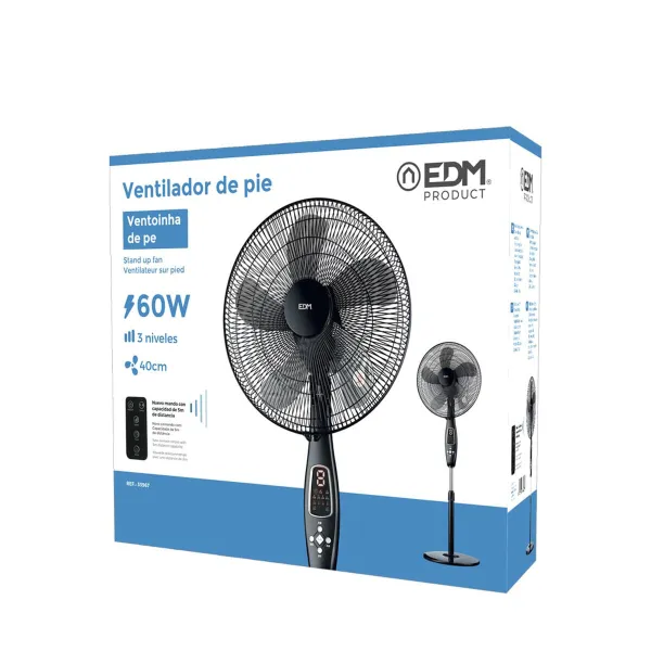 Pastatomas ventiliatorius EDM 33967 Juoda 60 W
