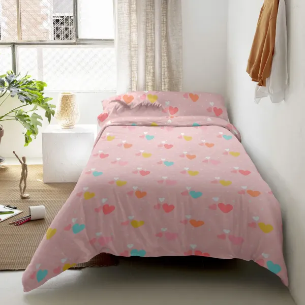 Duvet cover set HappyFriday Happynois Dancing Multicolour Single 2 Pieces