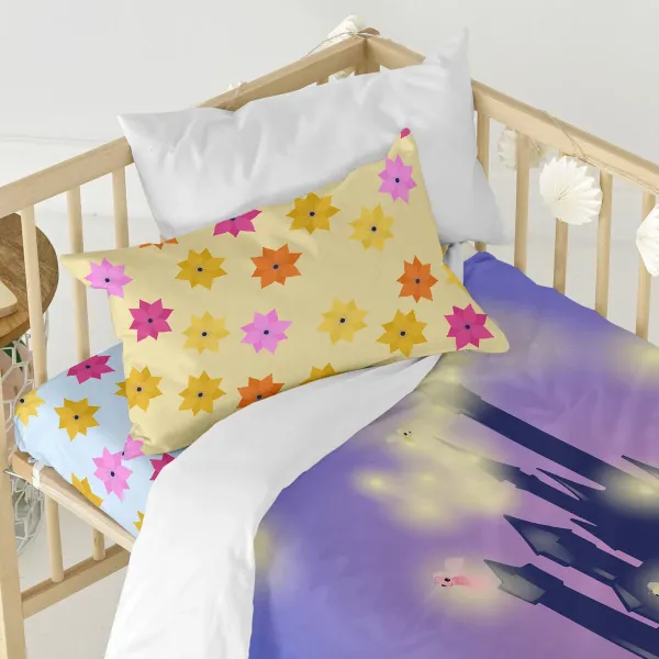 Duvet cover set HappyFriday Mr Fox Long braid  Multicolour Baby Crib 2 Pieces