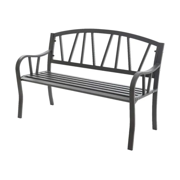Soliņš ar atzveltni Antracīts Dzelzs (123 X 53 X 86 cm)