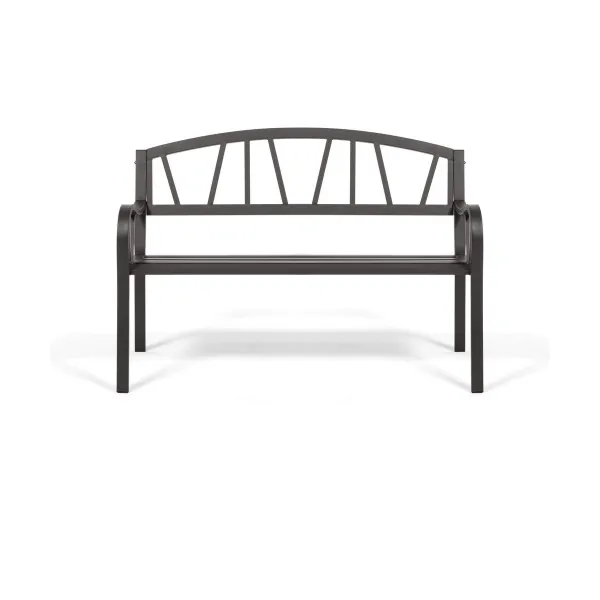 Bench with backrest Anthracite Iron (123 X 53 X 86 cm)