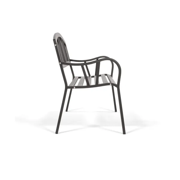 Soliņš ar atzveltni Antracīts Dzelzs (123 X 53 X 86 cm)
