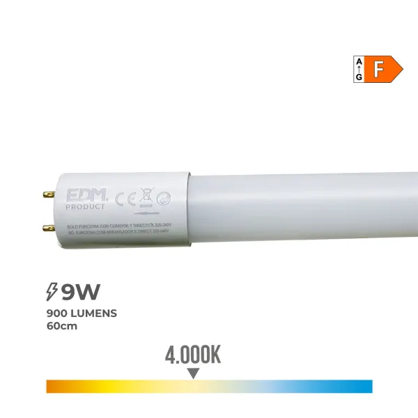 LED-putki EDM 31197 F 18 W 9 W G13 T8 900 Lm Ø 2,6 x 60 cm (4000 K)