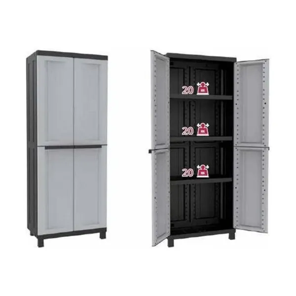 Garderobe Terry Melns/Pelēks Sveķi Plastmasa 68 X 39 X 170 CM