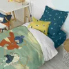 Duvet cover set HappyFriday Mr Fox The warrior Multicolour Single 2 Pieces