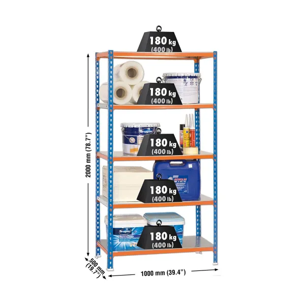 Hyllyt Simon Rack Simonclick Plus 5/500 900 kg Metalli 5 Hyllyt (200 x 100 x 50 cm)