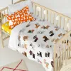 Duvet cover set HappyFriday Mr Fox Dogs Multicolour Baby Crib 2 Pieces