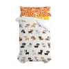 Duvet cover set HappyFriday Mr Fox Dogs Multicolour Single 2 Pieces