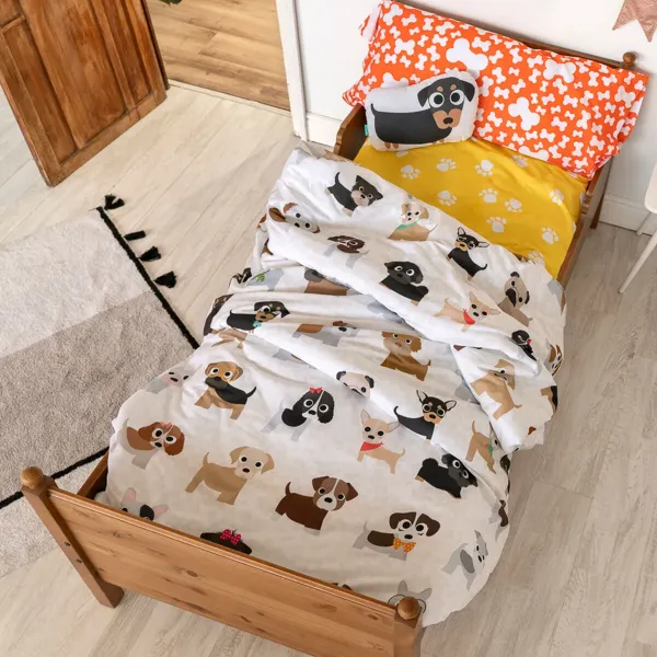 Duvet cover set HappyFriday Mr Fox Dogs Multicolour Single 2 Pieces