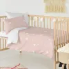 Duvet cover set HappyFriday Basic Kids Pink Baby Crib 2 Pieces