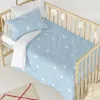 Duvet cover set HappyFriday Basic Kids Blue Baby Crib 2 Pieces