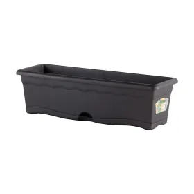 Puķu Podu Kaste ar Paliktni Plastiken Antracīts polipropilēns 80 x 20 cm