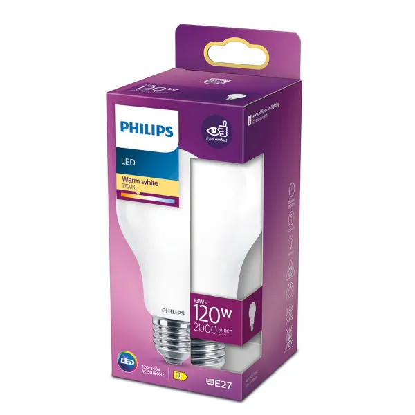 LED-lamppu Philips D 120 W 13 W E27 2000 Lm 7 x 12 cm (2700 K)