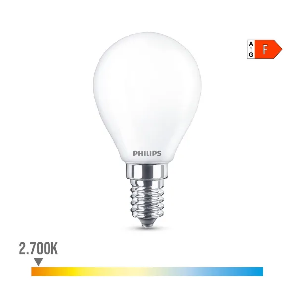 Светодиодная лампочка Philips F 40 W 4,3 W E14 470 lm 4,5 x 8,2 cm (2700 K)