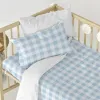 Duvet cover set HappyFriday Basic Kids Blue Baby Crib Gingham 2 Pieces