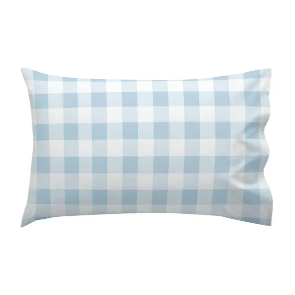 Duvet cover set HappyFriday Basic Kids Blue Baby Crib Gingham 2 Pieces