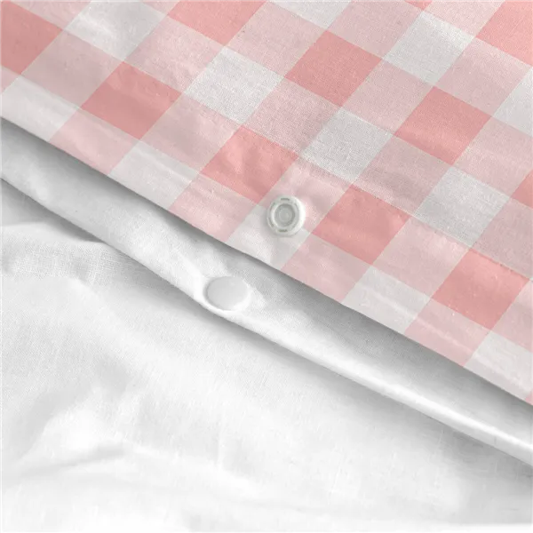 Duvet cover set HappyFriday Basic Kids Pink Single Gingham 2 Pieces