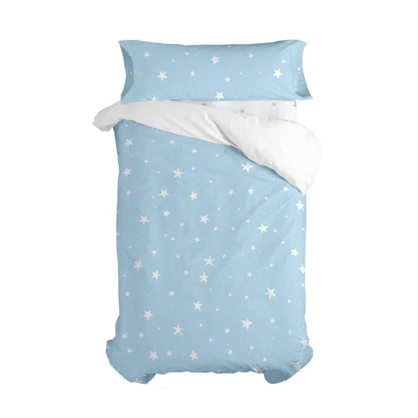 Duvet cover set HappyFriday Basic Kids Blue Single 2 Pieces