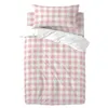 Duvet cover set HappyFriday Basic Kids Pink Baby Crib Gingham 2 Pieces