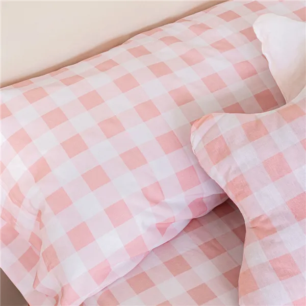 Duvet cover set HappyFriday Basic Kids Pink Single Gingham 2 Pieces