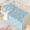 Duvet cover set HappyFriday Basic Kids Blue Baby Crib 2 Pieces