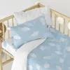 Duvet cover set HappyFriday Basic Kids Blue Baby Crib 2 Pieces