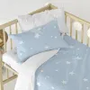 Duvet cover set HappyFriday Basic Kids Blue Baby Crib 2 Pieces