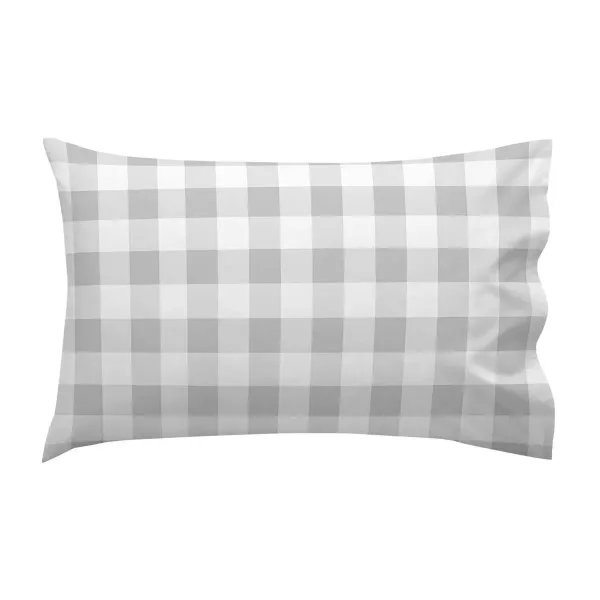 Duvet cover set HappyFriday Basic Kids Grey Baby Crib Gingham 2 Pieces