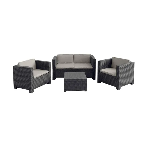 Garden furniture SP Berner Diva Tropea Antrasiitinharmaa Tumman harmaa (4 Kappaletta)