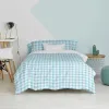 Duvet cover set HappyFriday Basic Kids Blue Single Gingham 2 Pieces