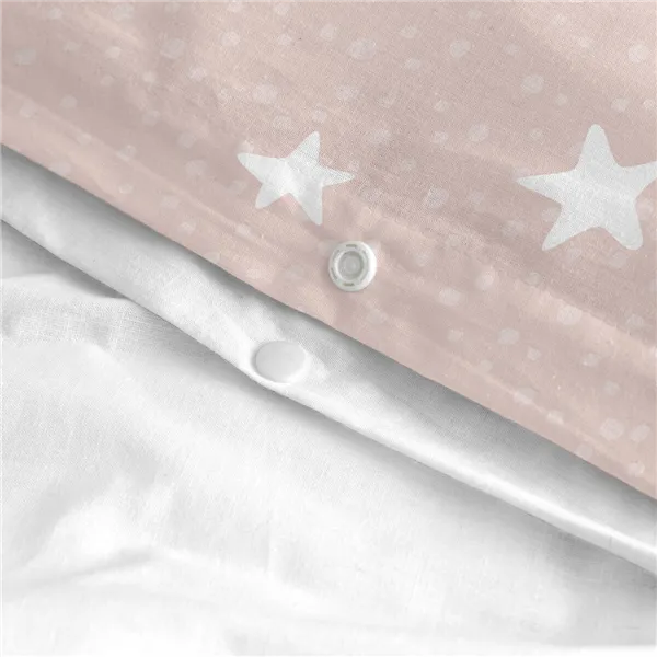 Duvet cover set HappyFriday Basic Kids Pink Baby Crib 2 Pieces