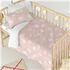 Duvet cover set HappyFriday Basic Kids Pink Baby Crib 2 Pieces