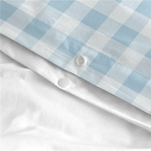 Duvet cover set HappyFriday Basic Kids Blue Single Gingham 2 Pieces