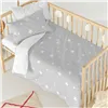 Duvet cover set HappyFriday Basic Kids Grey Baby Crib 2 Pieces