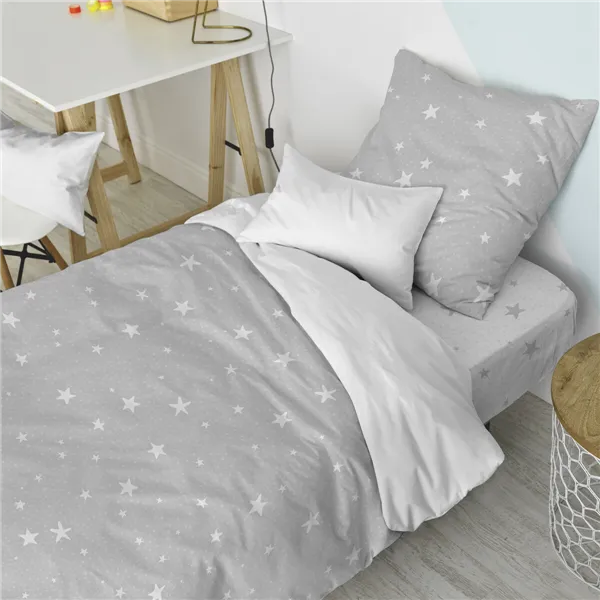 Duvet cover set HappyFriday Basic Kids Grey Single 2 Pieces