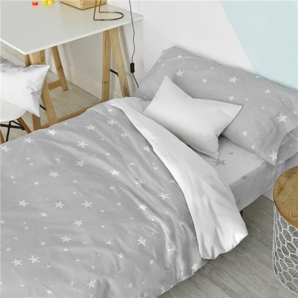 Duvet cover set HappyFriday Basic Kids Grey Single 2 Pieces