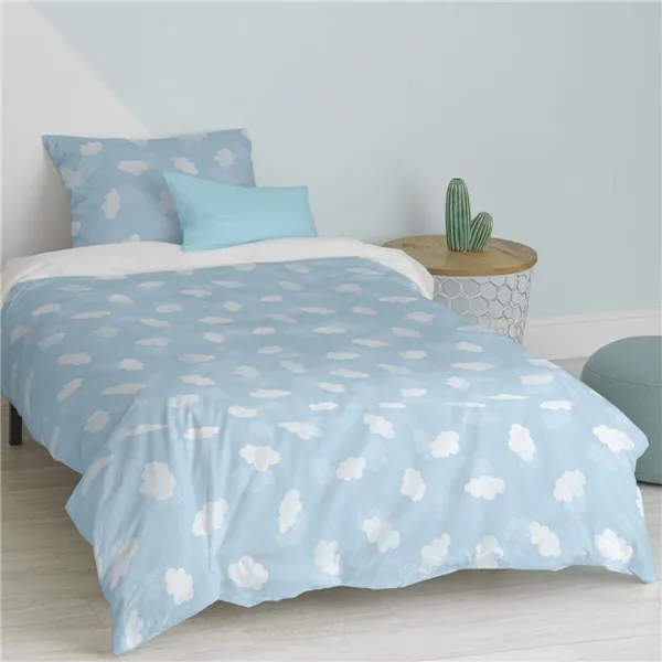 Duvet cover set HappyFriday Basic Kids Blue Single 2 Pieces