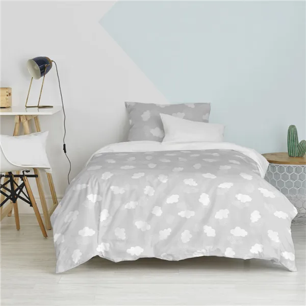 Duvet cover set HappyFriday Basic Kids Grey Single 2 Pieces