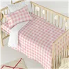 Duvet cover set HappyFriday Basic Kids Pink Baby Crib Gingham 2 Pieces