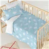 Duvet cover set HappyFriday Basic Kids Blue Baby Crib 2 Pieces